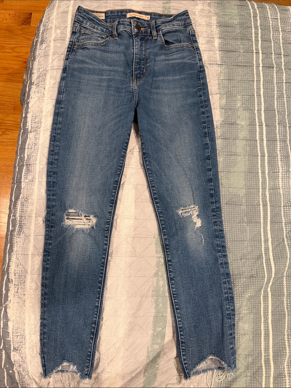 Women's Skinny Distressed Light Blue Jeans